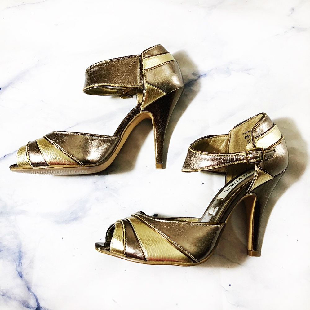 Steve Madden Gold & Bronze Merial High Heels